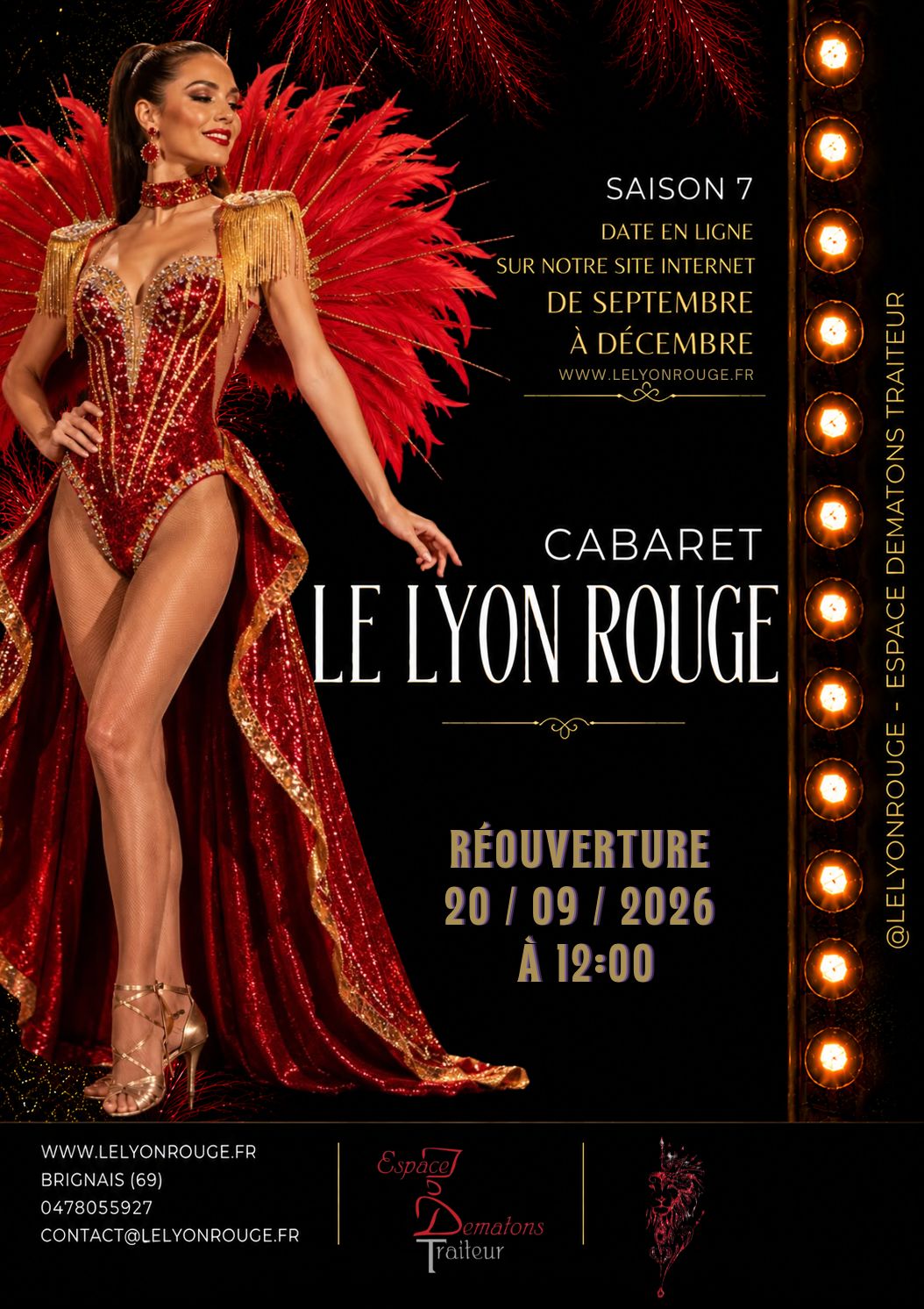 Spectacle cabaret LE LYON ROUGE et soirée SAINT SYLVESTRE à Brignais